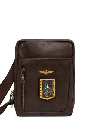 Aeronautica Militare logo-patch zip-fastening belt bag - Brown