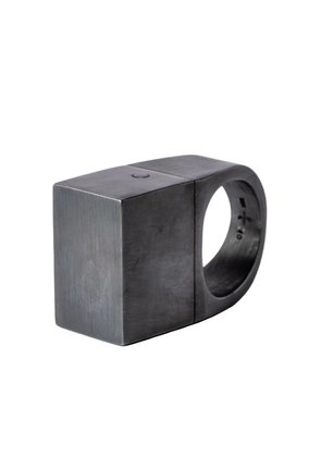 Parts of Four Geo sterling-silver ring - Black