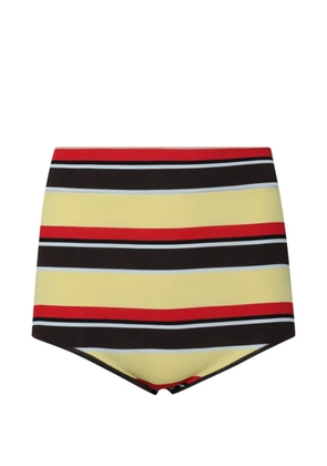 Rabanne striped-pattern knit shorts - Yellow