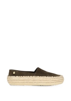 LOEWE Rio slippers in suede and raffia - Green