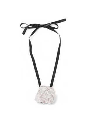 Nuè crystal-embellished floral-motif choker - Silver