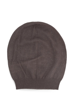 Rick Owens fine-knit ribbed-trim beanie hat - Brown