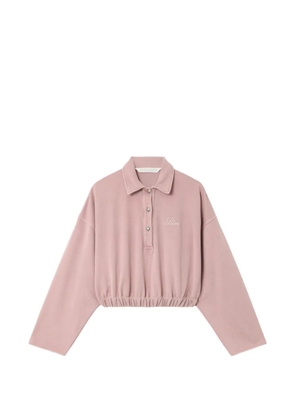 Palm Angels Palm Sway cropped long-sleeve polo - Pink