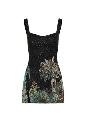 Clio Peppiatt Rio bead-embellished mini dress - Black