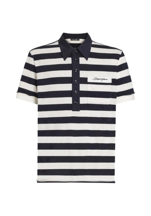 Dolce & Gabbana striped jersey polo shirt - Blue