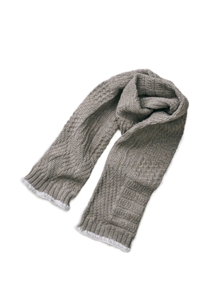 yahae mixed-knit scarf - Grey