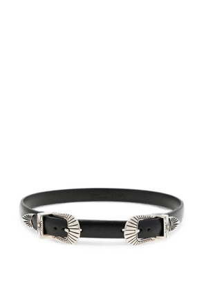 Toga double buckle leather bangle - Black