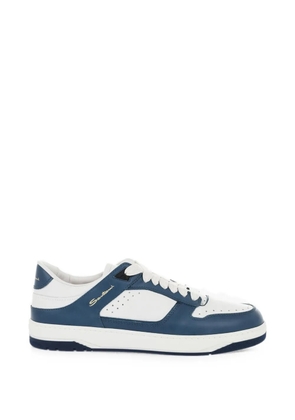 Santoni panelled leather sneakers - Blue