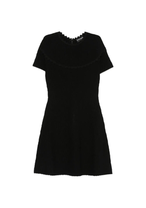 Emporio Armani scallop-edge textured-finish mini dress - Black