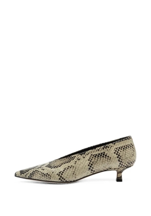 Aeyde Clara snake-effect pointed-toe pumps - Neutrals