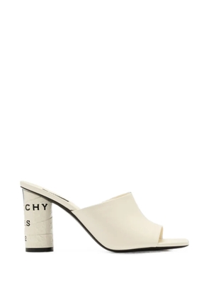 Givenchy Tape heeled mules in leather - Neutrals