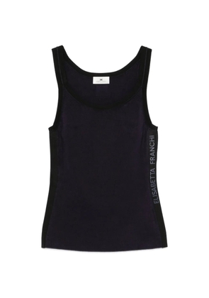 Elisabetta Franchi logo-print ribbed-knit tank top - Blue