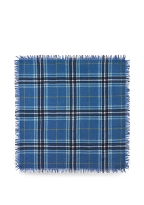 BOMPARD tartan fringed scarf - Blue