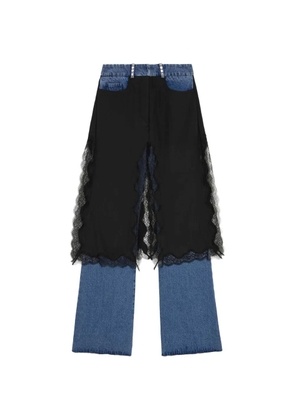 16Arlington Kia lace-trimmed layered jeans - Black