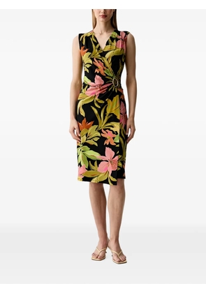 Joseph Ribkoff floral-print wrap-style mini dress - Black