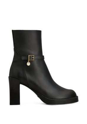 Tod's buckle-strap logo-pendant ankle boots - Black
