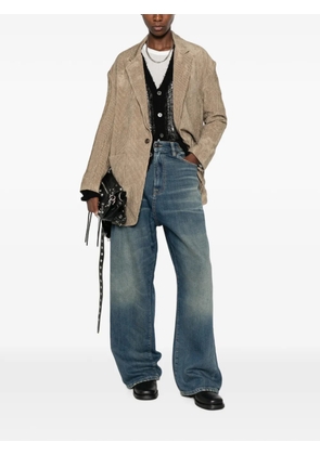 R13 single-breasted corduroy oversized blazer - Neutrals