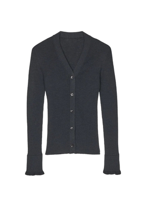 Cecilie Bahnsen CBFolke ribbed flower-button cardigan - Grey