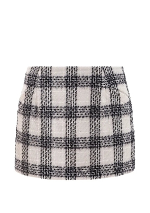 VETEMENTS checked bouclé mini skirt - Neutrals