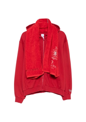 PROTOCOL INDEX Terry graphic-print zip-up sweatshirt - Red