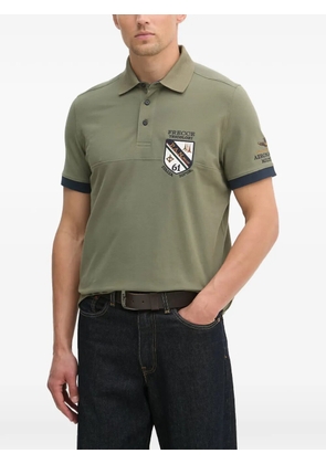 Aeronautica Militare logo-patch short-sleeve polo shirt - Green