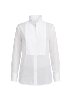 Eleventy pleated-bib wing-collar shirt - White