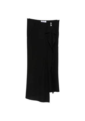 The Attico ruffled asymmetric midi skirt - Black