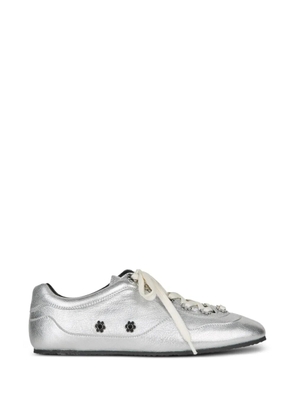 Cecilie Bahnsen CBBlaise flower-embellished leather sneakers - Silver