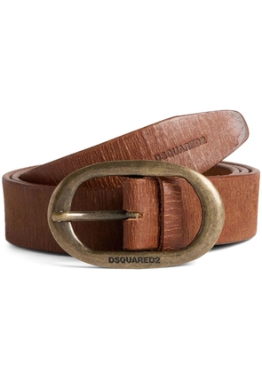 DSQUARED2 craquelé-effect leather belt - Brown