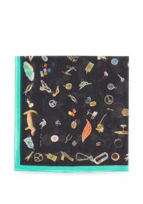 Paul Smith charm-print cotton scarf - Black