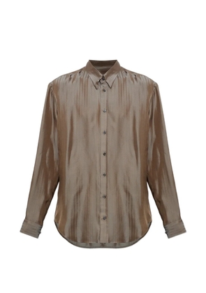 Giorgio Armani herringbone-pattern shirt - Brown