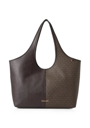 Michael Kors Henly large signature logo and textured tote bag - Brown
