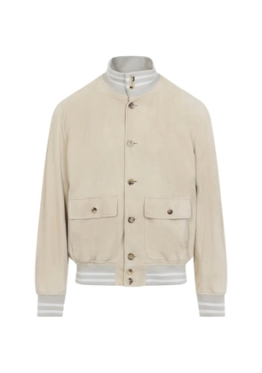 Ralph Lauren Purple Label suede bomber jacket - Neutrals