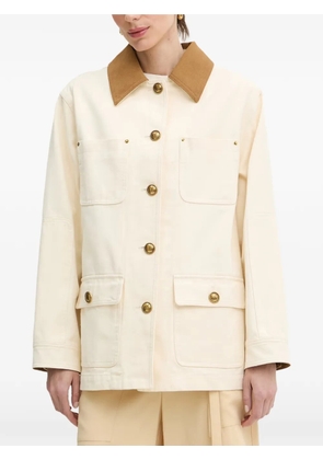 LUISA SPAGNOLI Validita contrast-collar patch-pocket jacket - Neutrals