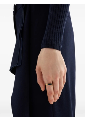 Jil Sander crystal-embellished logo-engraved ring - Gold