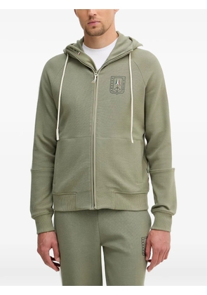 Aeronautica Militare logo-patch panelled hoodie - Green