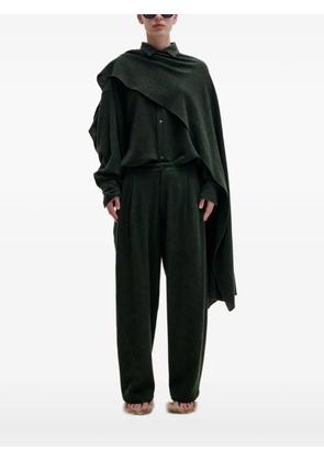 DARKPARK Georgia detachable-scarf shirt - Green