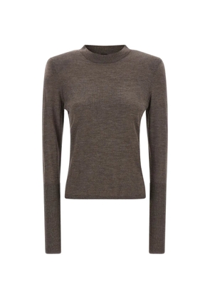 PINKO padded-shoulder wool sweater - Brown