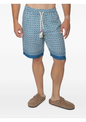 MC2 Saint Barth Marseille geometric-print drawstring shorts - Blue