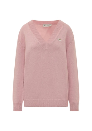 Fiorucci Angels-patch V-neck sweater - Pink