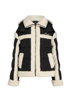 Karl Lagerfeld faux-shearling puffer jacket - Black
