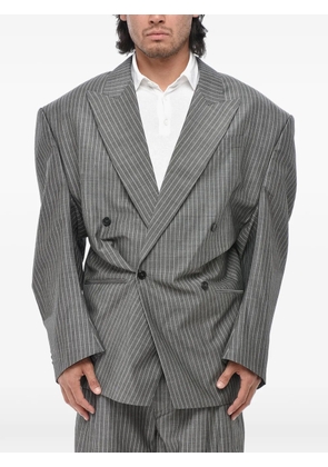 Hed Mayner pinstriped double-breasted jacket - Grey