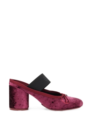 MM6 Maison Margiela velvet bow-detail mules - Purple