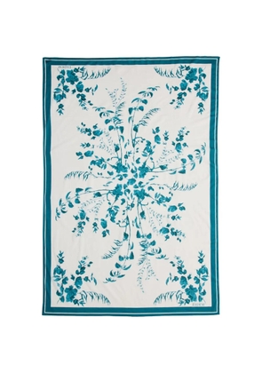 ERDEM botanical-print cotton-voile pareo - White