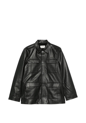 St. Agni flap-pocket leather jacket - Black