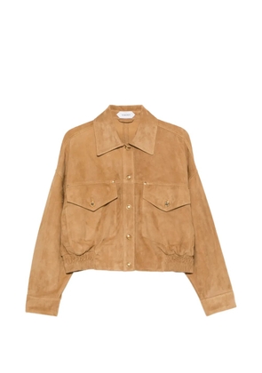 Versace suede-effect leather jacket - Neutrals