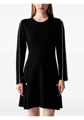LIU JO side-stripe pleated-detail dress - Black