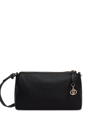 LIU JO logo-charm pebbled-effect shoulder bag - Black