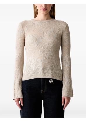 LIU JO floral-jacquard sweater - Neutrals