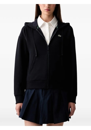 Lacoste logo-patch zip-up hoodie - Black